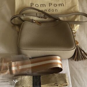 Pom Pom London City Bag in Winter Grey – Versatile & Festive w/ Dustbag